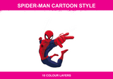 Spider-Man Cartoon Style digital 2 — 10 colour layers