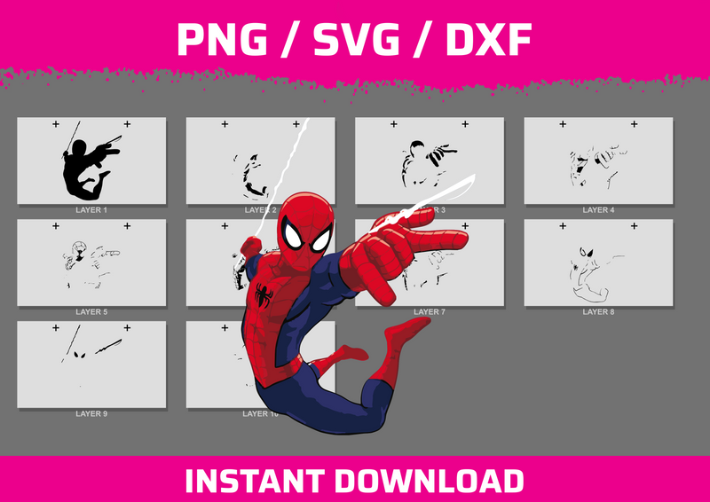 Spider-Man Cartoon Style Stencil Files - Digital Download ...