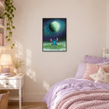 Stitch on a Hill — A3 framed print in a room.