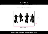 Stranger Things Bicycle Silhouette A3