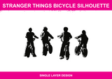 Stranger Things Bicycle Silhouette colour artwork