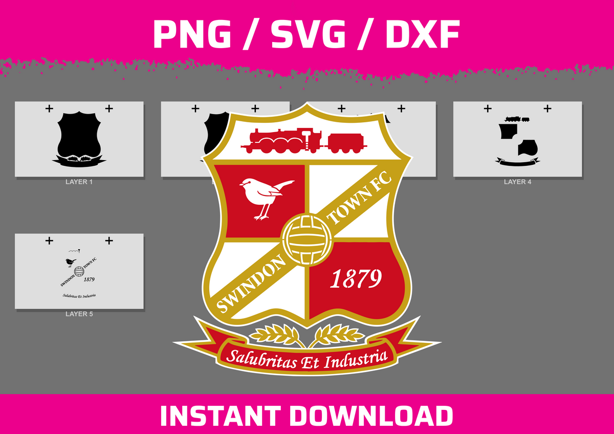 Swindon Town instant download PNG SVG DXF