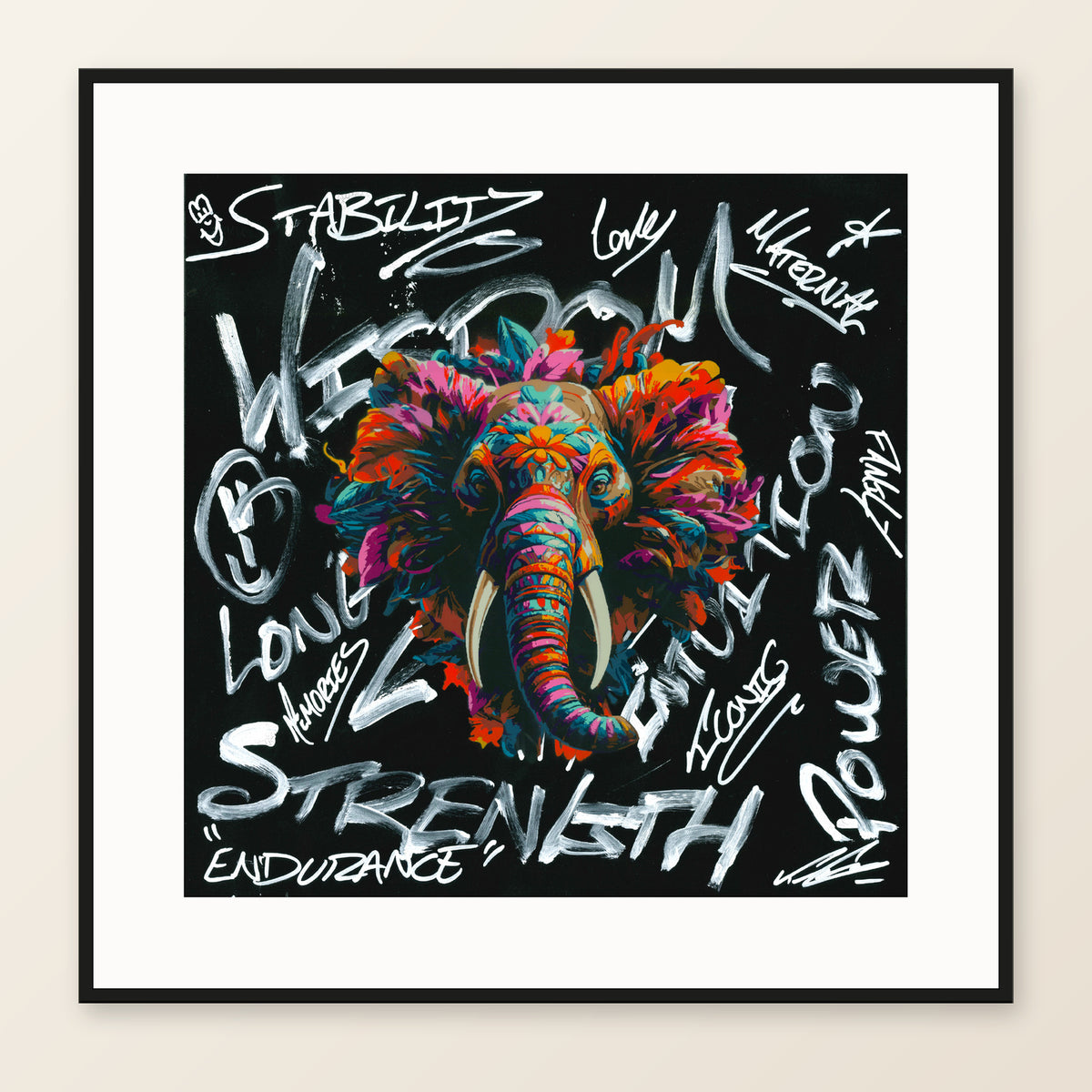 Trunk & Disorderly framed print on a neutral background. Illustrative framed mockup.