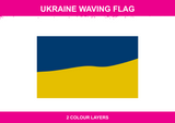 Ukraine Waving Flag colour artwork