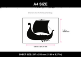 Viking Longship Silhouette A4